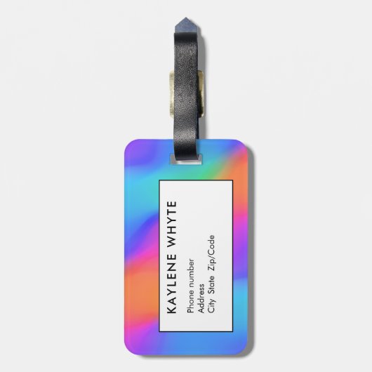 鮮やかなホログラフィパーソナライズされたックの荷物タグ ラゲッジタグ (裏面縦)