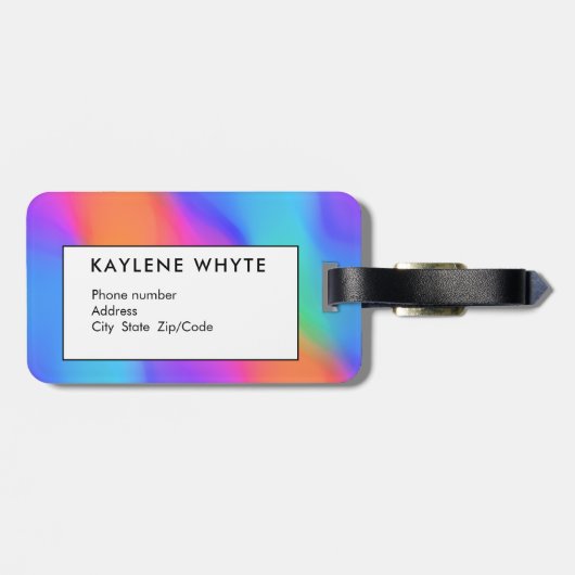 鮮やかなホログラフィパーソナライズされたックの荷物タグ ラゲッジタグ (裏面横)
