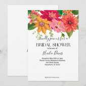 鮮やかなボタニカルフラワーのウェディングシャワー招待状 招待状 (正面/裏面)