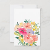 鮮やかなボヘミアンガーデンの花のウェディングシャワー サンキューカード (裏面)