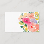 鮮やかなボヘミアンガーデンフラワーの結婚式登録 エンクロージャーカード (裏面)