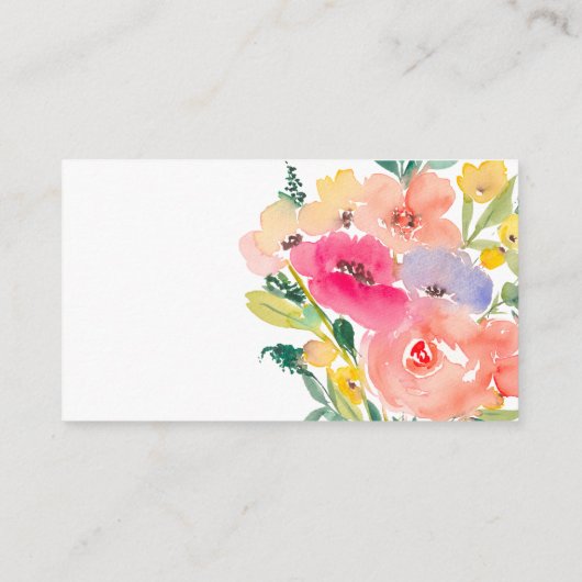 鮮やかなボヘミアンガーデンフラワーの結婚式登録 エンクロージャーカード (裏面)