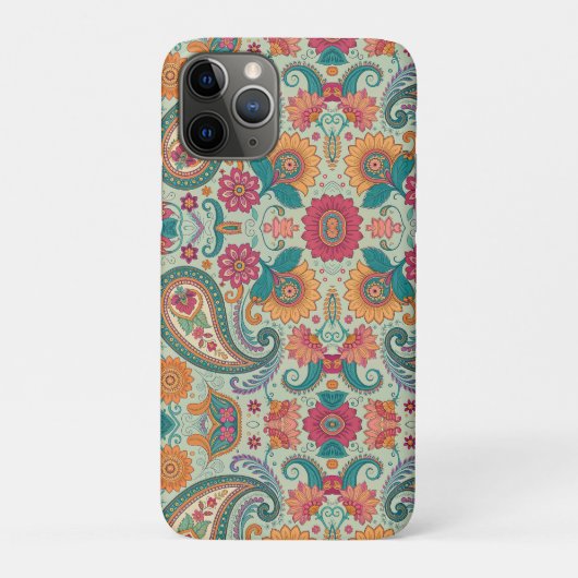 鮮やかなボヘミアン柄のペイズリー薄緑の花柄 Case-Mate iPhoneケース (裏)