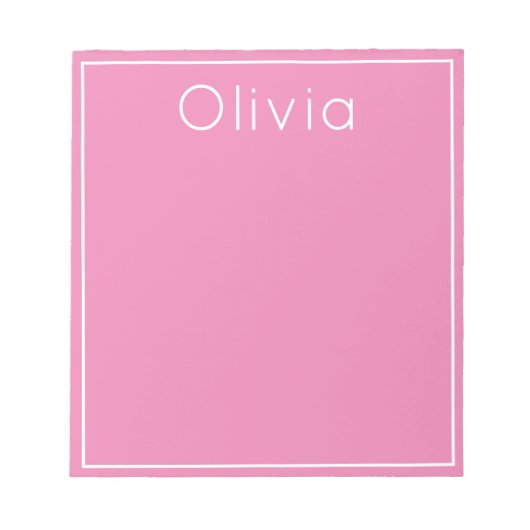 鮮やかなポップ・アートのカラーパーソナライズされたメモ帳、ピンク ノートパッド (正面)