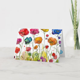 鮮やかなポピーのパノラマ　母の日カード カード