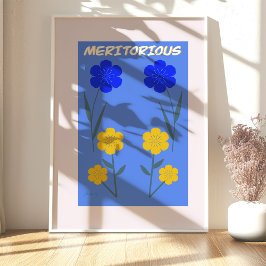 鮮やかなマキシマリストの花卉芸術-語彙-功績ある ポスター