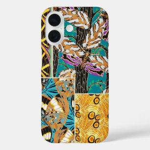 鮮やかなマキシマリスト・テイル&パープルの蝶アート iPhone 16ケース
