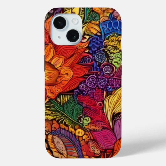 鮮やかなマキシマリスト フローラル柄 Case-Mate iPhoneケース (裏面)