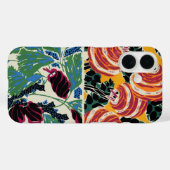 鮮やかなマゼンタとオレンジの抽象的な花の芸術 Case-Mate iPhoneケース (裏面 (横))