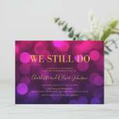 鮮やかなマゼンタのボケ光が彩る結婚記念日 招待状 (スタンド正面)