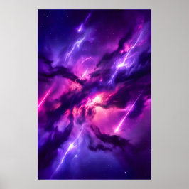 鮮やかなマゼンタの宇宙の空洞星雲アート ポスター