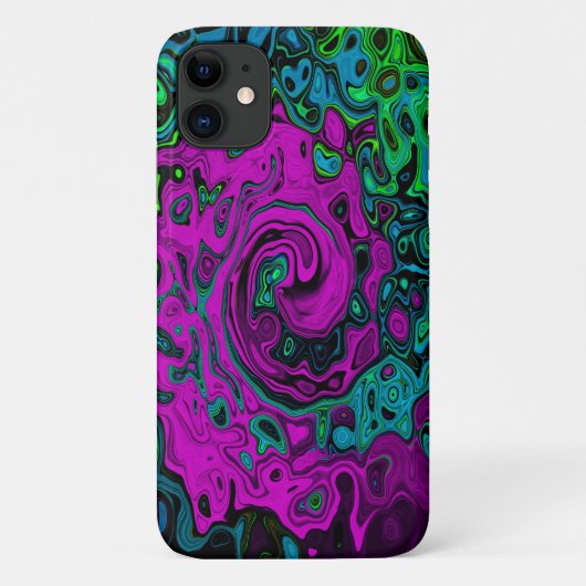 鮮やかなマゼンタの抽象的なグルービーリキッドアートスワール Case-Mate iPhoneケース (裏面)