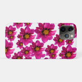 鮮やかなマゼンタピンクのダリアの花柄シャワーカーテン Case-Mate iPhoneケース (裏面(横))