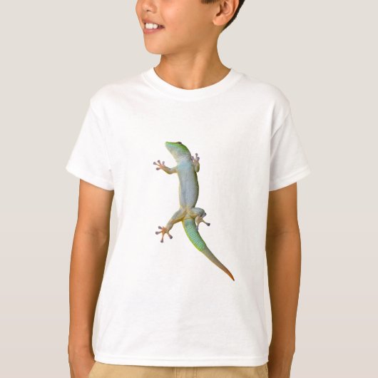 鮮やかなマダガスカル グリーン デイ ヤモリ Tシャツ (正面)