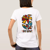 鮮やかなマリーゴールドの部族抽象芸術 Tシャツ (裏面)