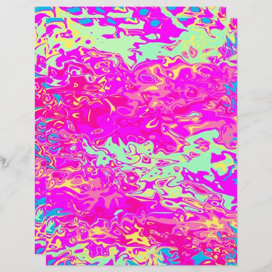 鮮やかなマルブレッドカラー抽象芸術スクラップブック紙 (正面/裏面)