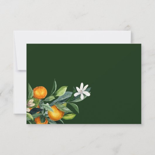 鮮やかなミカン結婚ドブーケ感謝していのお前 サンキューカード (裏面)