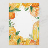 鮮やかなミモザの朝食メニュー - 水彩の柑橘類 招待状 (裏面)