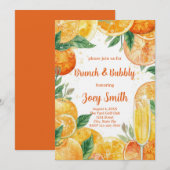 鮮やかなミモザ ブランシュ & バブルリー ご招待 招待状 (正面/裏面)