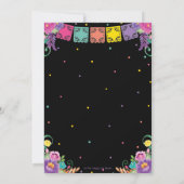 鮮やかなメキシコの花のセニョリータベビーシャワーの女の子 招待状 (裏面)