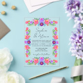 鮮やかなメキシコの花祭りウェディング アクリル招待状 (インサイチュ (ウェディング))