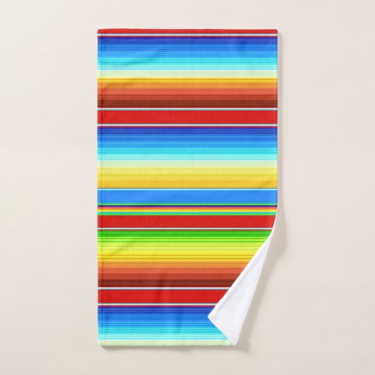鮮やかなメキシコ総括的で伝統的なスペイン語Serape バスタオルセット (ハンドタオル)