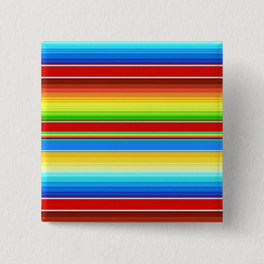 鮮やかなメキシコ総括的で伝統的なスペイン語Serape 缶バッジ (正面)