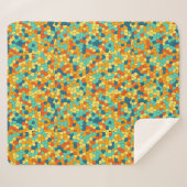 鮮やかなモザイク模様 シェルパブランケット (正面(横))