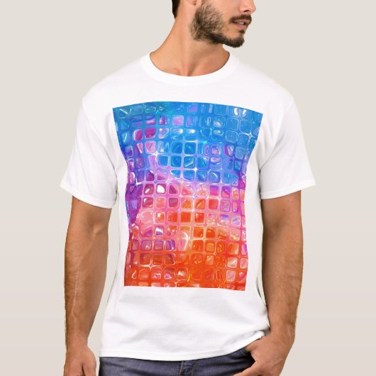 鮮やかなモザイク:多彩な抽象的背景 Tシャツ (正面)