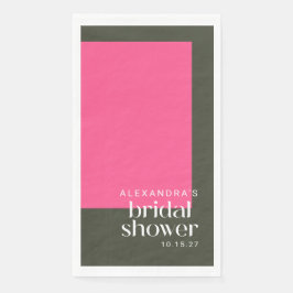 鮮やかなモダンなグルーヴィーピンクとグリーンのウェディングシャワーのカスタム