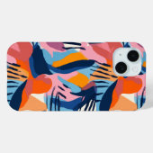 鮮やかなモダンアブストラクトシェイプ柄 Case-Mate iPhoneケース (裏面 (横))