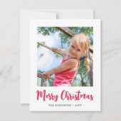 鮮やかなモダンスクリプトのクリスマスカード 写真付 シーズンカード (正面)