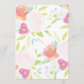 鮮やかなモダンスプリング水彩ベビーシャワー 招待状 (裏面)