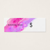 鮮やかなモダンピンクの水の色のスプラッシュ価格ラベル (正面)