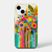 鮮やかなモダンフラワー iPhoneケース (裏面)