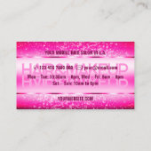 鮮やかなモダンホットピンクと輝くグリッター星 名刺 (裏面)