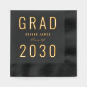 鮮やかなモダン年の卒業式パーティーフォイルナプキンス 箔ナプキン (正面)