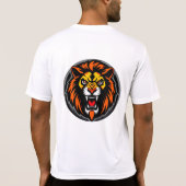 鮮やかなライオンのヘッドグラフィック Tシャツ (裏面)