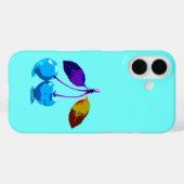 鮮やかなライトブルーのチェリー Case-Mate iPhoneケース (裏面 (横))
