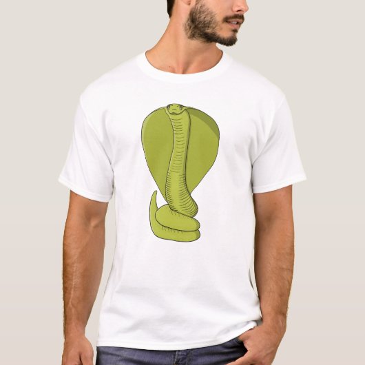 鮮やかなライムグリーンのコブラ Tシャツ (正面)