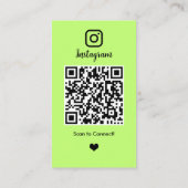 鮮やかなライムグリーンの不動産屋Instagram QR 名刺 (裏面)