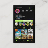 鮮やかなライムグリーンの不動産屋Instagram QR 名刺 (正面)