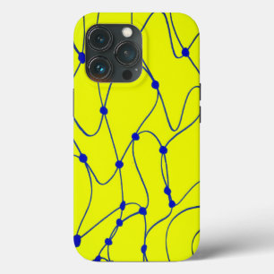 鮮やかなライムグリーンはっきりした抽象芸術線画 iPhone 13 PROケース