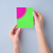 鮮やかなライムグリーンピンクモダンの円 チラシ (手)