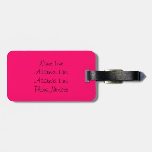 鮮やかなラズベリーのモノグラム文字B ラゲッジタグ (裏面横)
