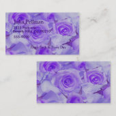 鮮やかなラベンダーのバラ 名刺 (正面/裏面)