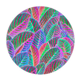 鮮やかなリーフパターンデザイン カッティングボード