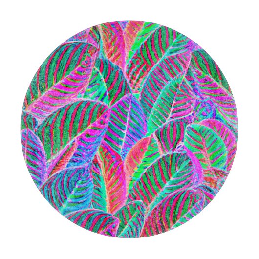 鮮やかなリーフパターンデザイン カッティングボード (正面)