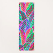 鮮やかなリーフパターンデザイン ヨガマット (正面)