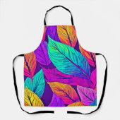 鮮やかなリーフパターン エプロン (正面)